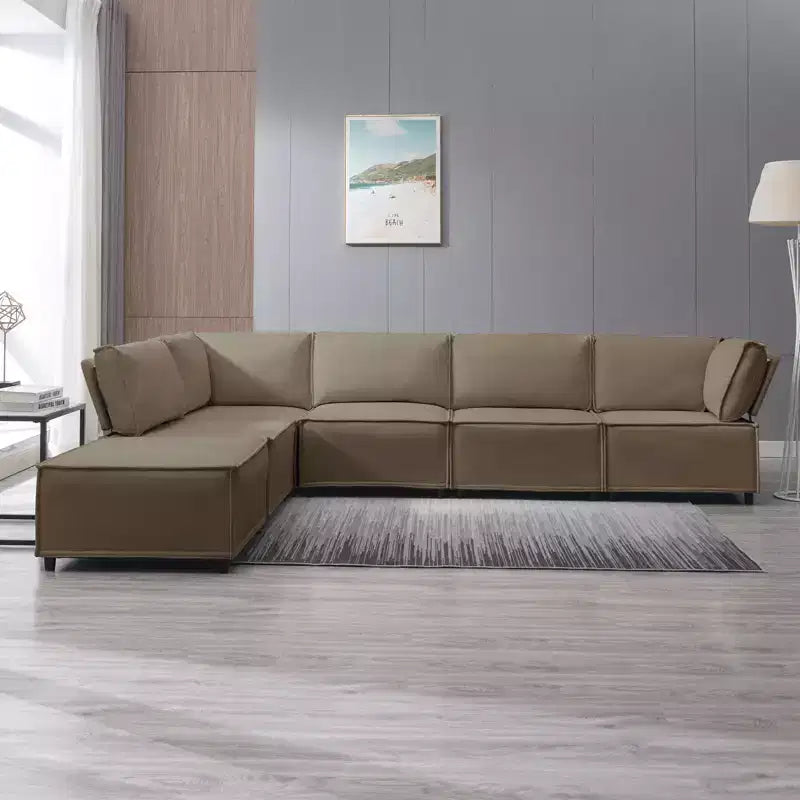 Canapé modulaire sectionnel en U ou en L avec pouf, grand canapé-lit moderne convertible et réversible
