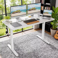 MAYEERTY 48x24 White Electric Standing Desk - Splice Board, Electric Height Adjustment