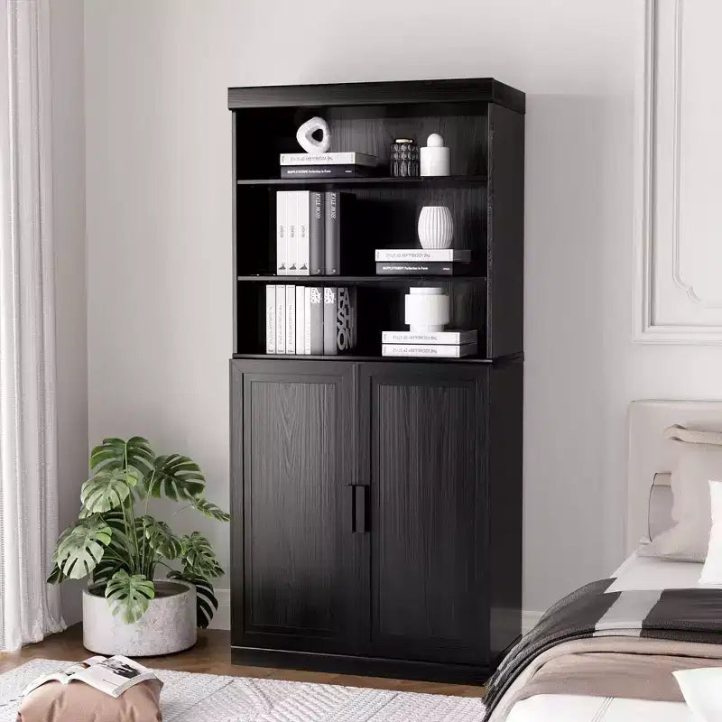 Meuble d'appoint en bois avec étagères réglables