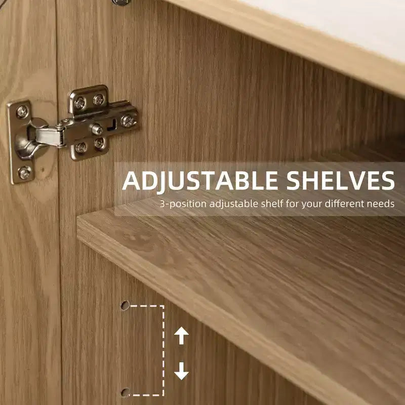 Meuble d'appoint en bois avec étagères réglables