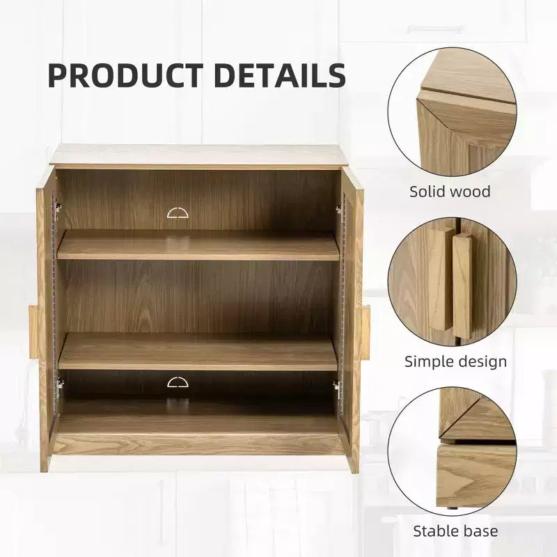 Meuble d'appoint en bois avec étagères réglables