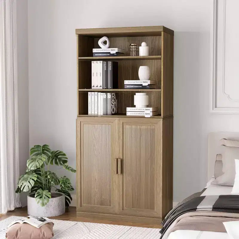 Meuble d'appoint en bois avec étagères réglables