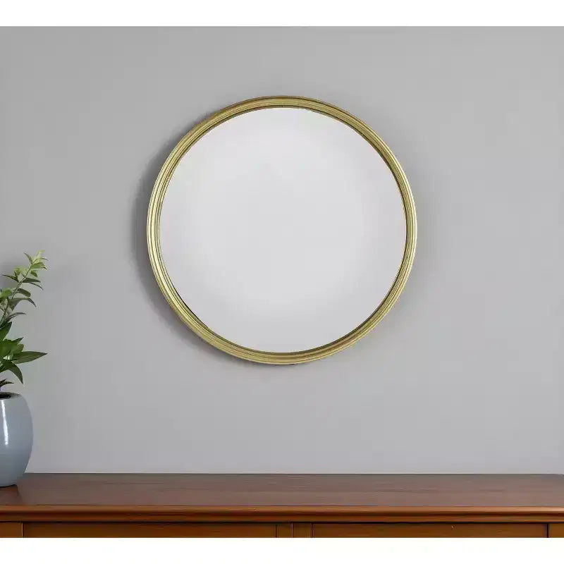 Miroir mural rond doré texturé en fer de 15 po