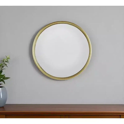 Miroir mural rond doré texturé en fer de 15 po