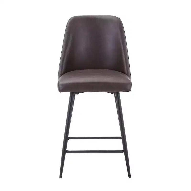 Jofran,Mid-Century Modern Faux Leather Upholstered Counter Height Barstool (Set of 2)