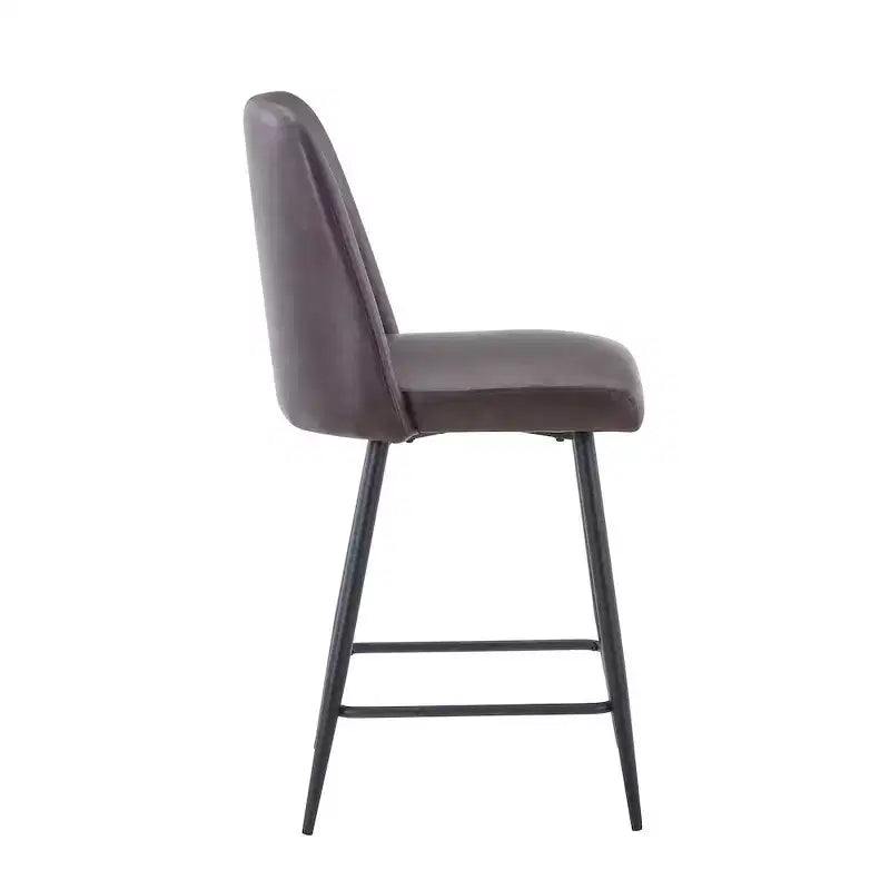 Tabouret de bar mi-siècle moderne en similicuir à hauteur de comptoir