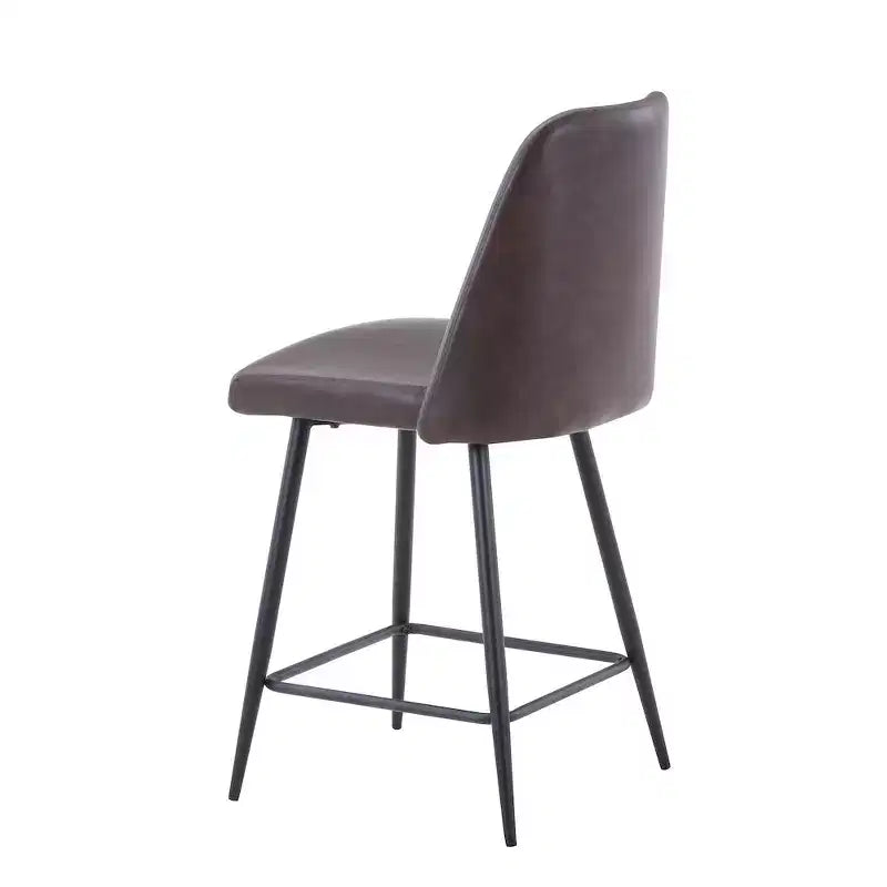 Tabouret de bar mi-siècle moderne en similicuir à hauteur de comptoir