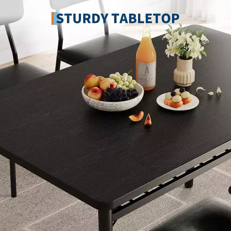 Ensemble de salle à manger 3 pièces pour 2 personnes avec table carrée, étagère de rangement, cadre métallique et chaises rembourrées, parfait pour les petits espaces, les appartements et les cuisines.