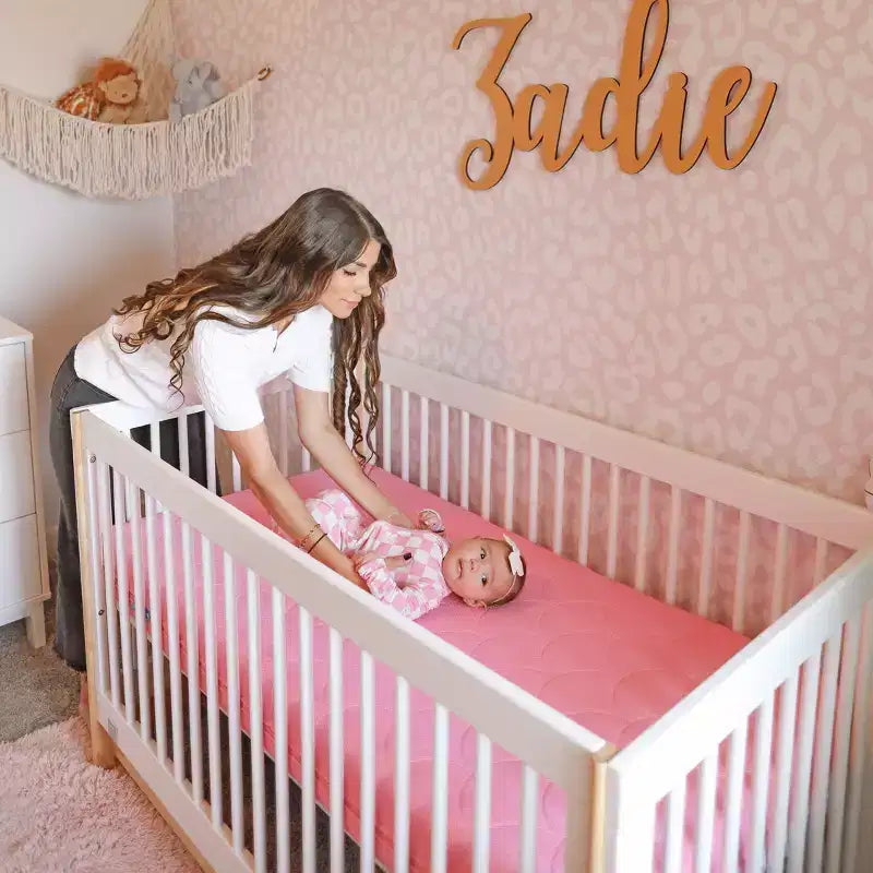 Matelas 2 étapes pour bébé et tout-petit en rose