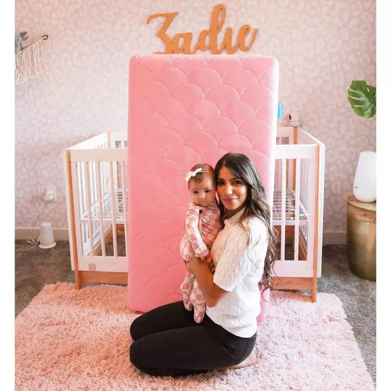 Matelas 2 étapes pour bébé et tout-petit en rose