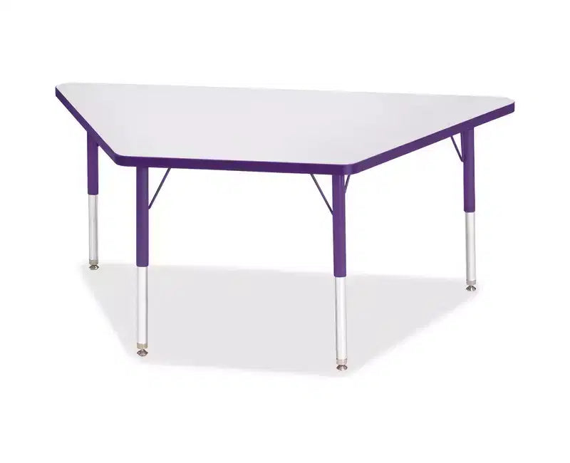 Table trapèze élémentaire à hauteur réglable, 30 x 60 po, violette
