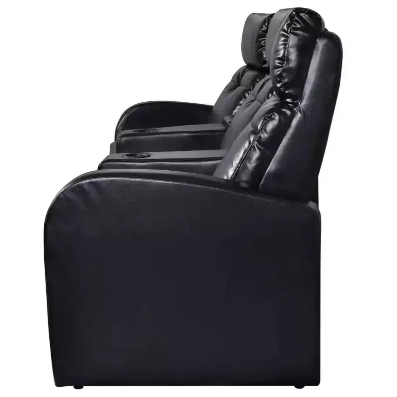 Canapé inclinable 3 places de cinéma maison avec porte-gobelets intégrés - Noir