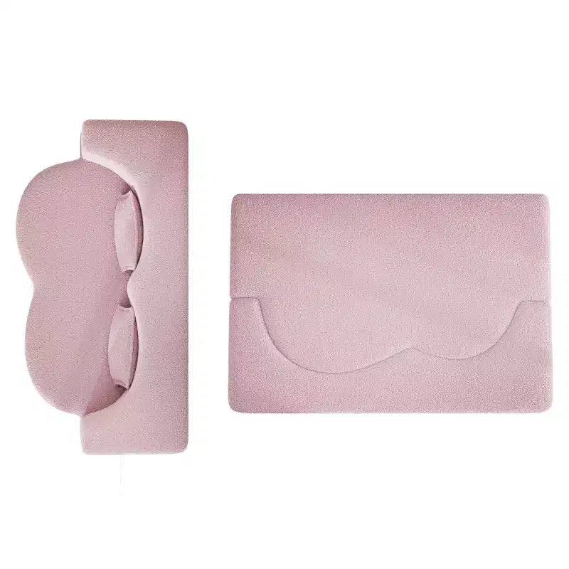 Canapé sectionnel convertible moderne Canapé de sol avec 2 oreillers Canapé rembourré en tissu Teddy Matelas pliant Aucun assemblage requis