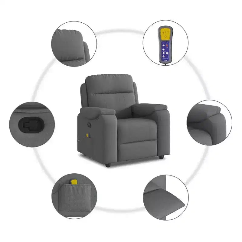 Fauteuil inclinable de massage gris foncé