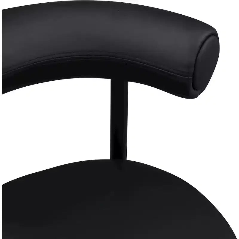 Tabouret de comptoir Bordeaux en cuir vegan noir