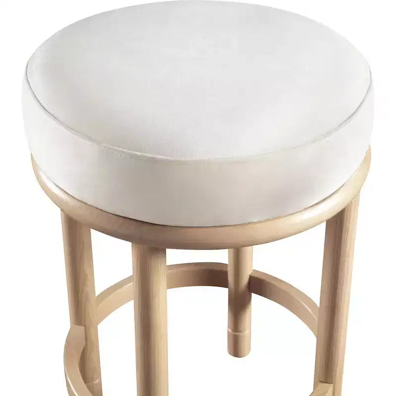 Tabouret de comptoir en velours crème