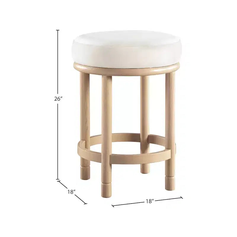 Tabouret de comptoir en velours crème