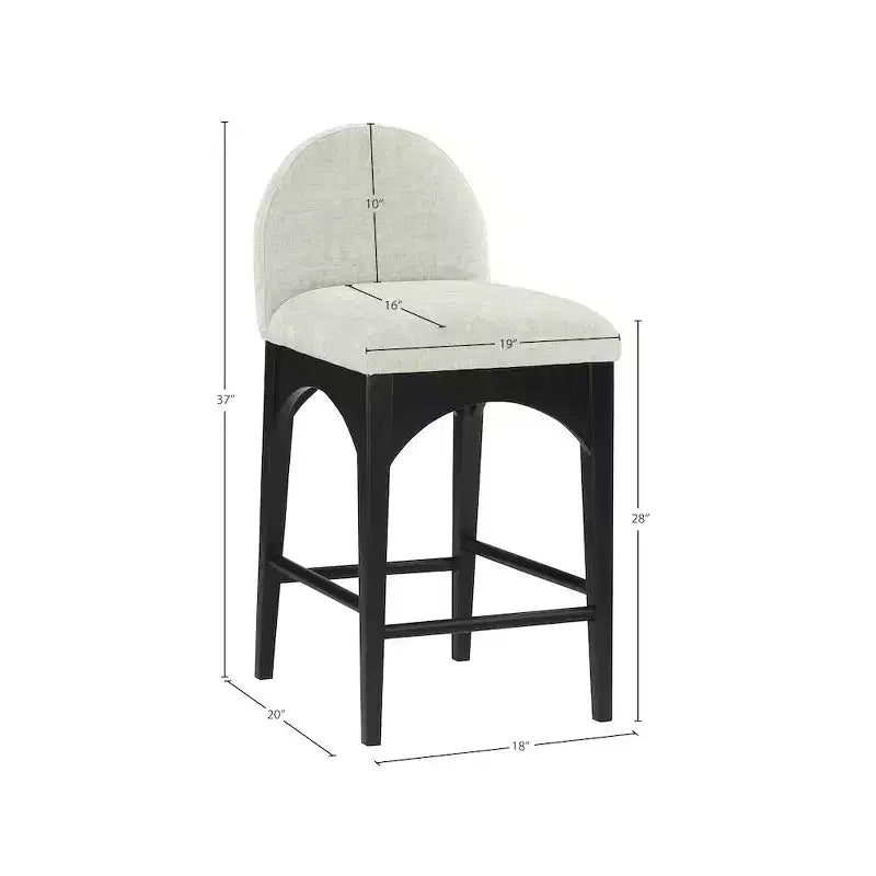 Tabouret en Tissu Chenille Menthe