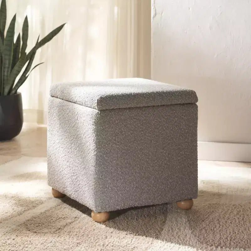 Pouffe de rangement Becka Square Boucle