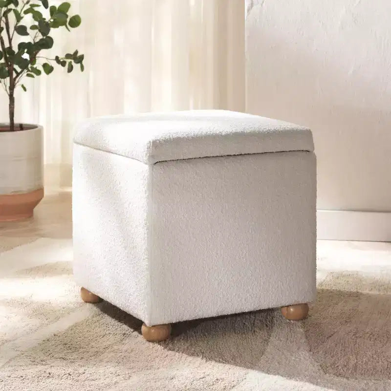 Pouffe de rangement Becka Square Boucle