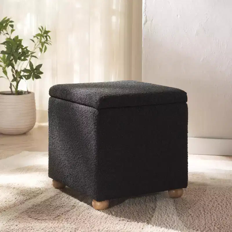 Pouffe de rangement Becka Square Boucle