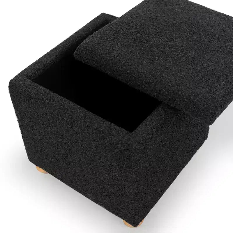 Pouffe de rangement Becka Square Boucle