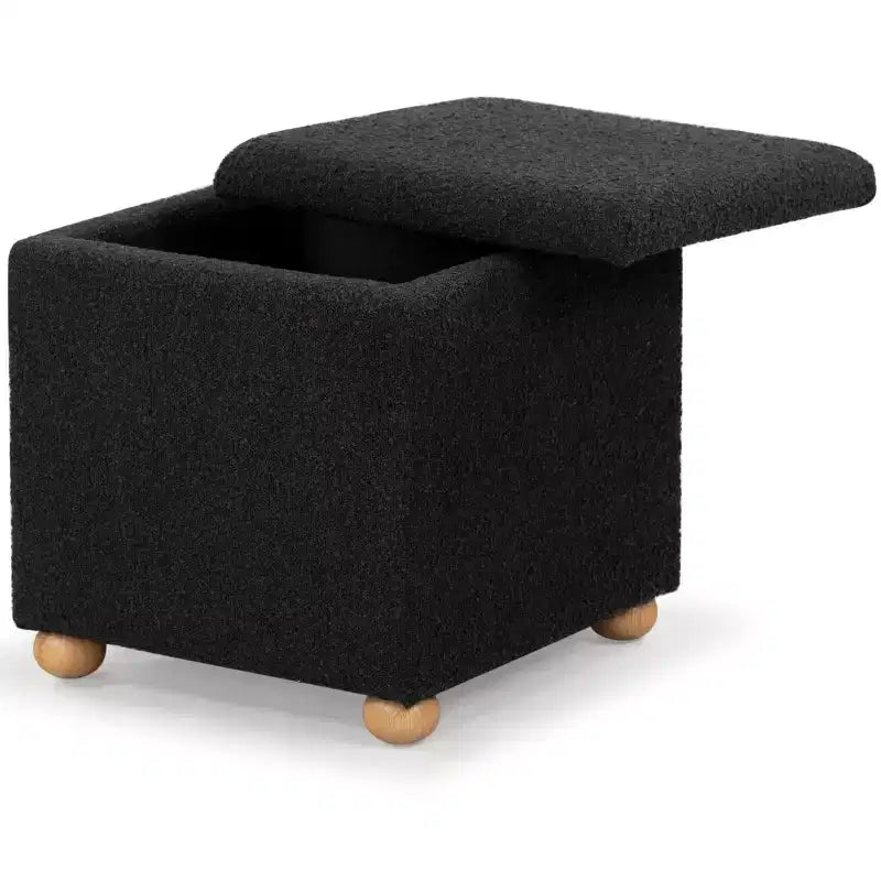 Pouffe de rangement Becka Square Boucle