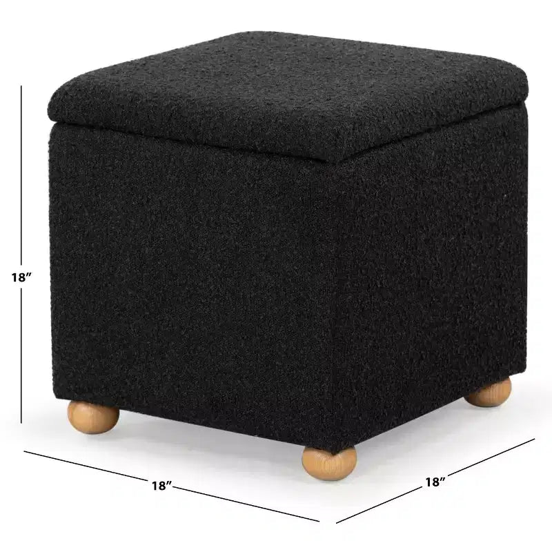 Pouffe de rangement Becka Square Boucle