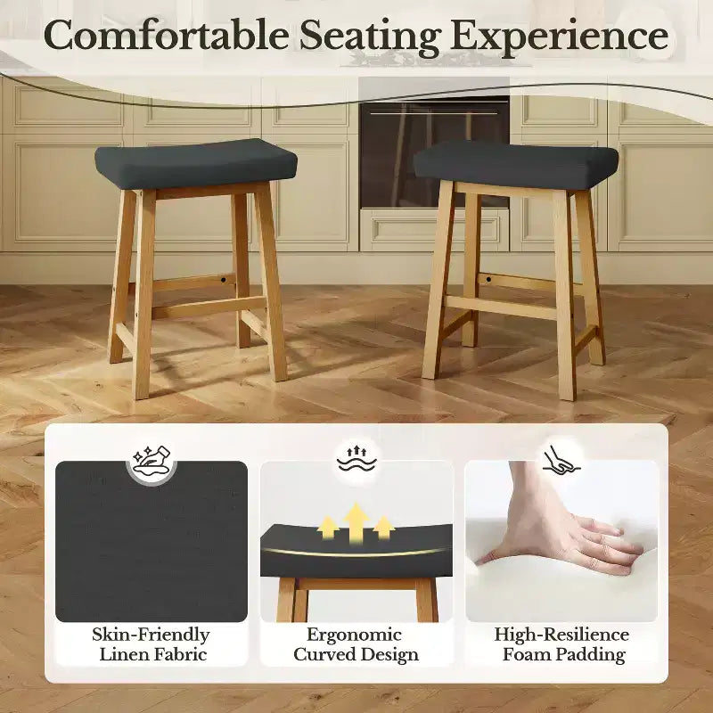 Tabourets de bar rembourrés hauteur comptoir pour cuisine salle à manger