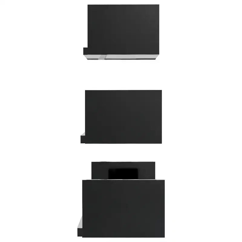 Étagère murale en bois composite noir, grande