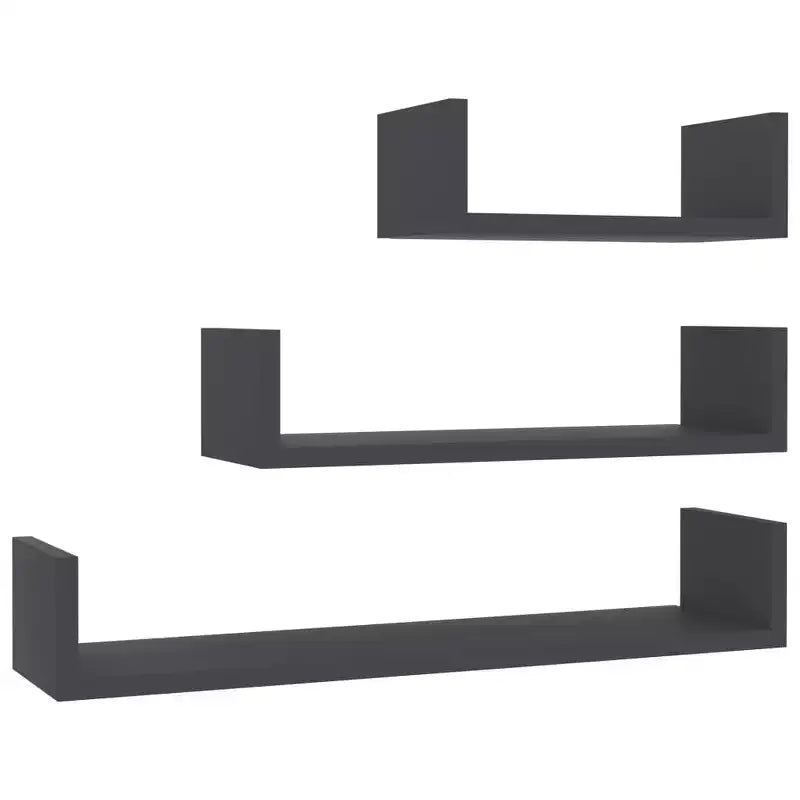 Étagère murale en bois composite noir, grande