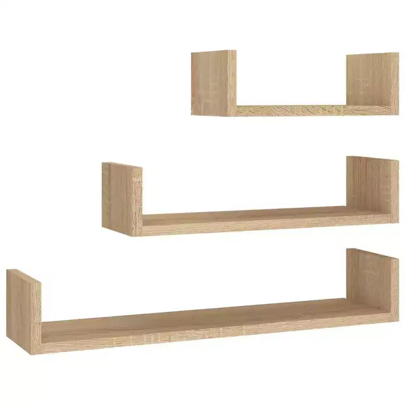 Étagère murale en bois composite noir, grande