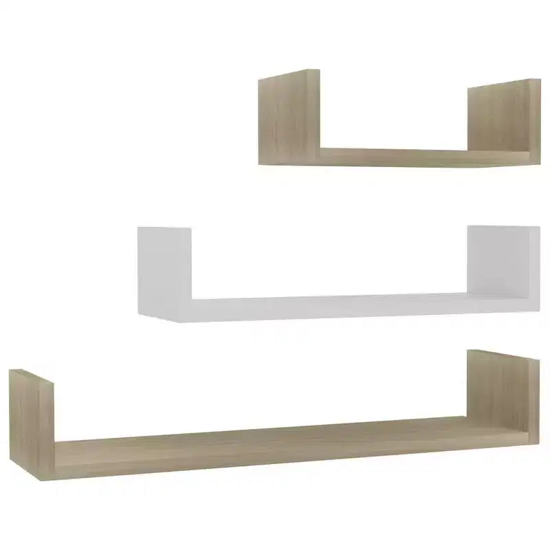 Étagère murale en bois composite noir, grande