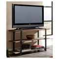 Meuble TV large Modesto : Console média rustique avec étagères fixes