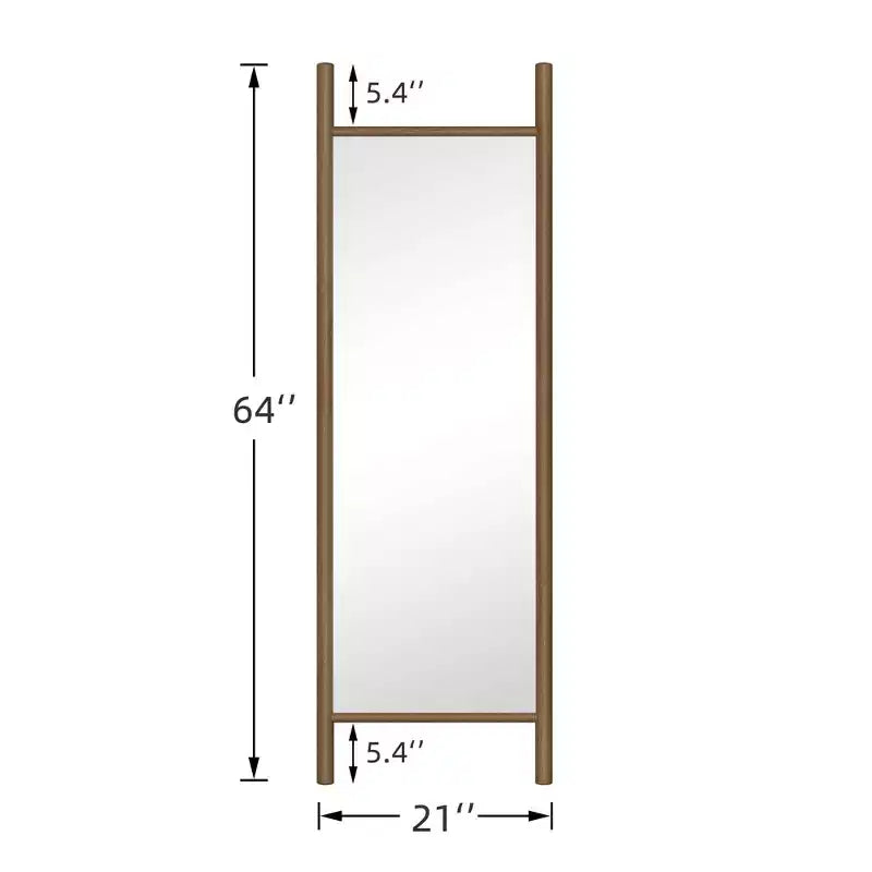 Miroir rectangulaire intégral avec cadre en bois, miroir mural/sur pied