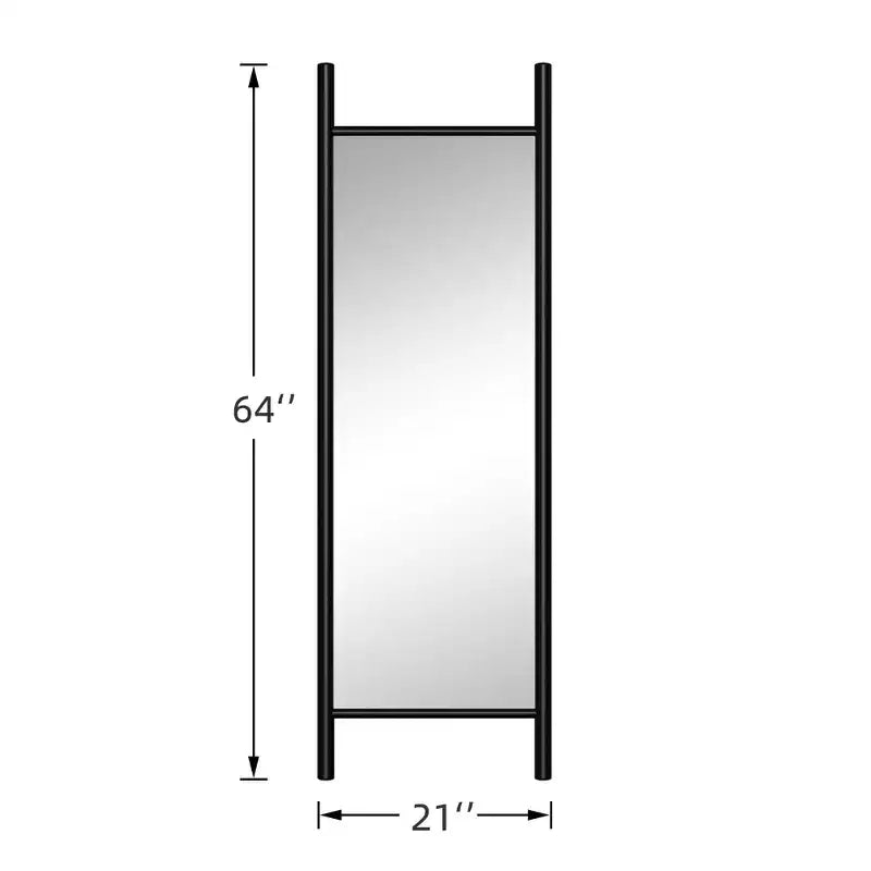 Miroir rectangulaire intégral avec cadre en bois, miroir mural/sur pied