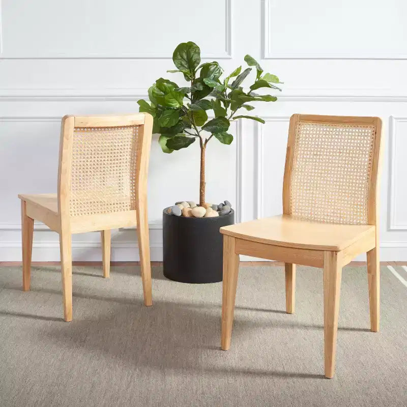 Chaise de salle à manger en rotin (lot de 2)