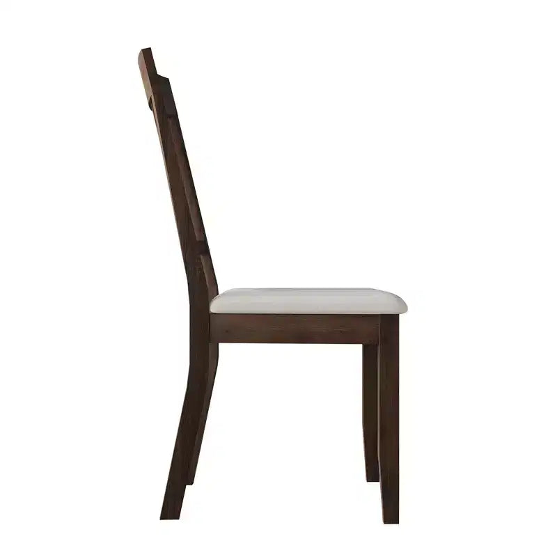 Chaise de salle à manger en bois avec revêtement gris chaud