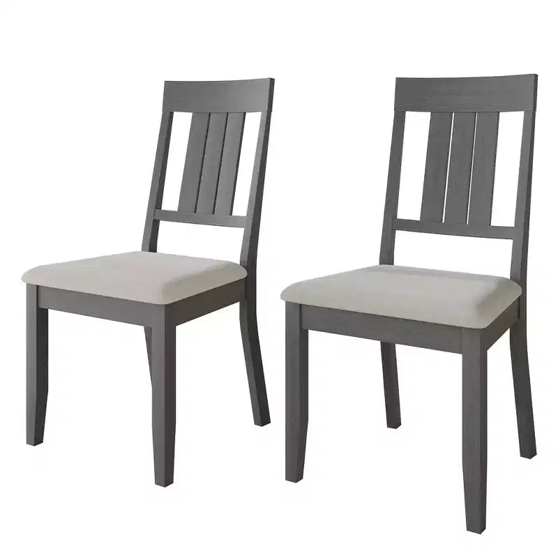 Chaise de salle à manger en bois avec revêtement gris chaud