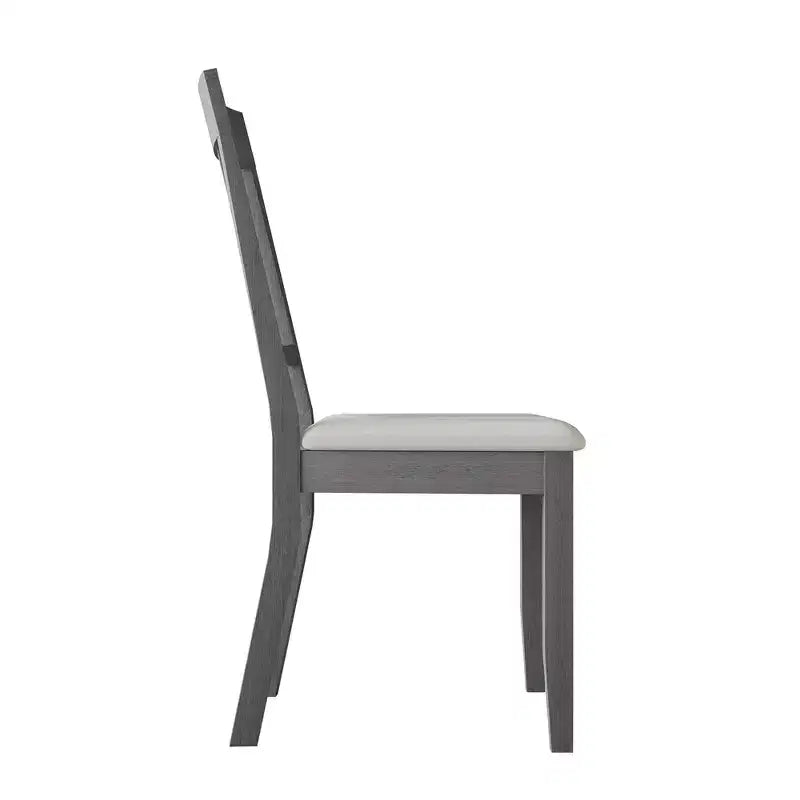 Chaise de salle à manger en bois avec revêtement gris chaud