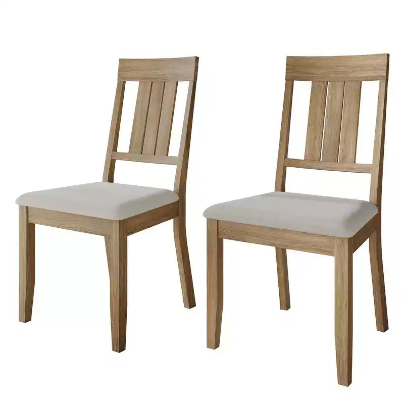 Chaise de salle à manger en bois avec revêtement gris chaud