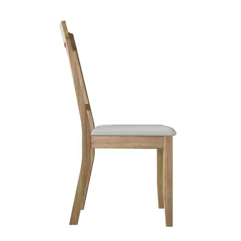 Chaise de salle à manger en bois avec revêtement gris chaud