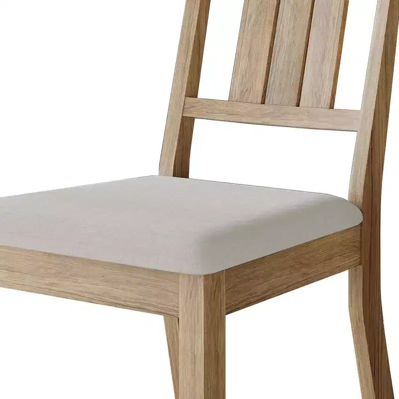 Chaise de salle à manger en bois avec revêtement gris chaud