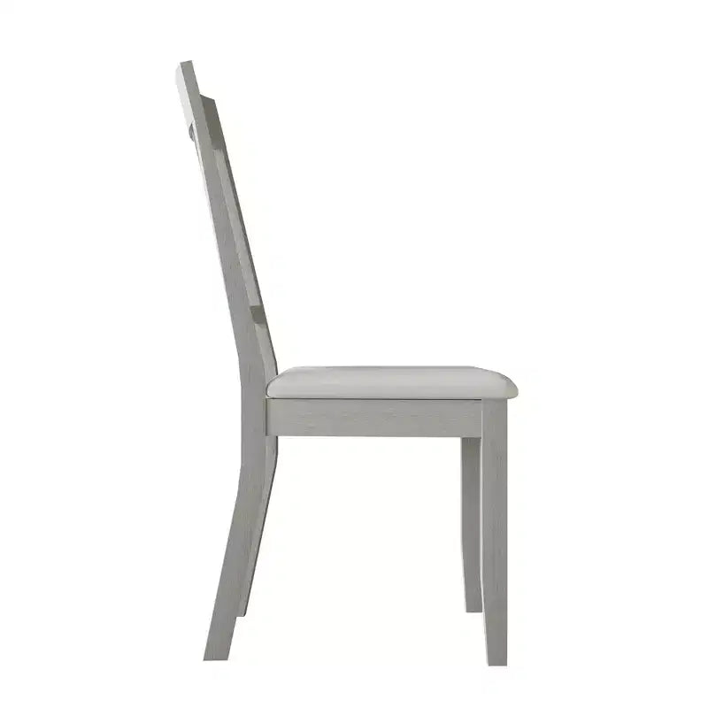 Chaise de salle à manger en bois avec revêtement gris chaud