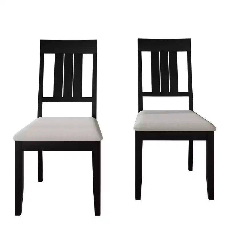ChaletPosh Wooden Dining Chair With Warm Grey Cover (Set of 2)