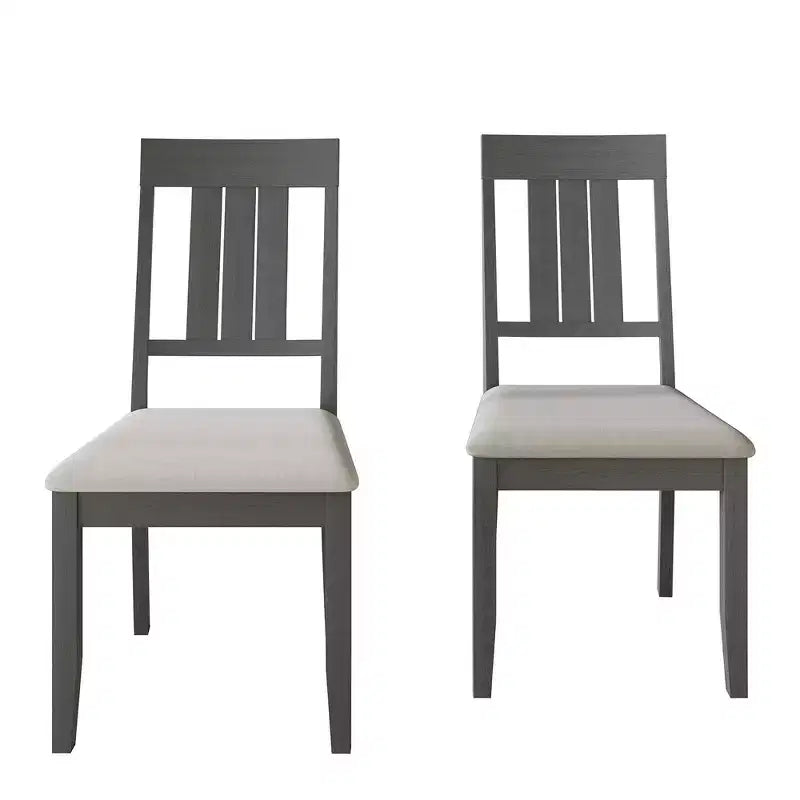 Chaise de salle à manger en bois avec revêtement gris chaud