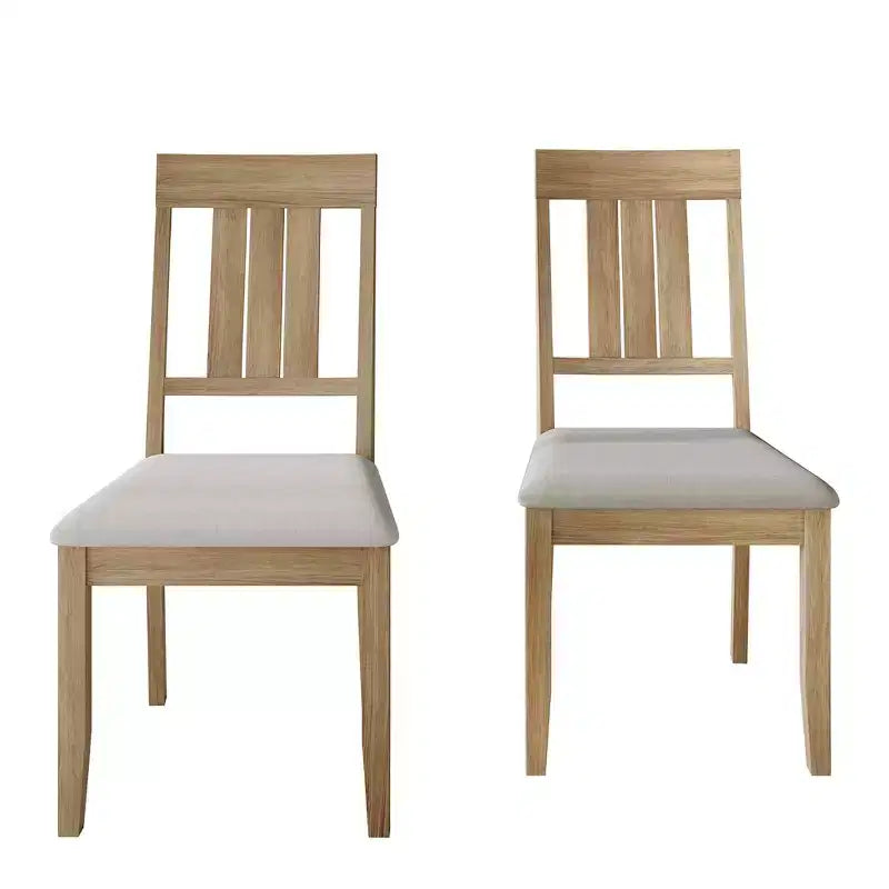 Chaise de salle à manger en bois avec revêtement gris chaud