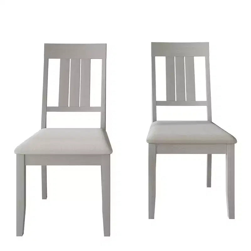 Chaise de salle à manger en bois avec revêtement gris chaud