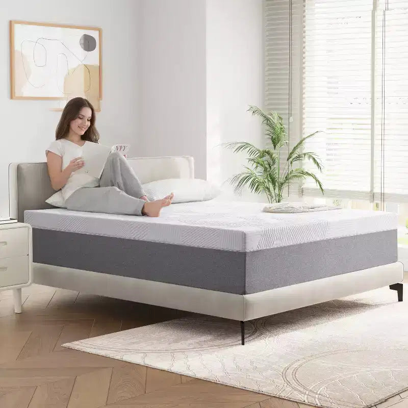 Matelas en mousse à mémoire de forme, matelas de 25 cm en boîte avec gel rafraîchissant, soulagement de la pression avec soutien ferme et moyen