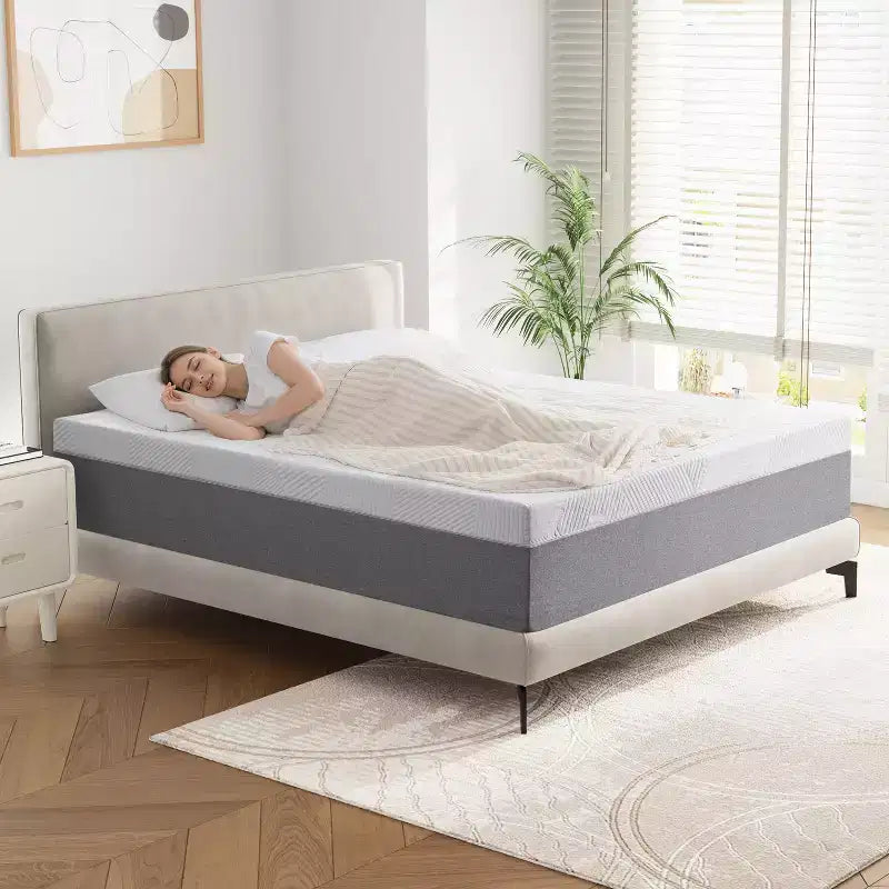 Matelas en mousse à mémoire de forme, matelas de 25 cm en boîte avec gel rafraîchissant, soulagement de la pression avec soutien ferme et moyen